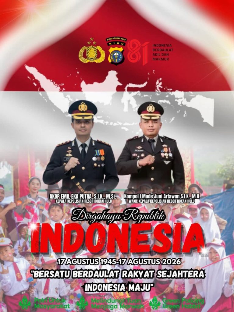 Polres Rokan Hulu Peringati HUT RI ke-81: Bersatu, Berdaulat, Rakyat Sejahtera