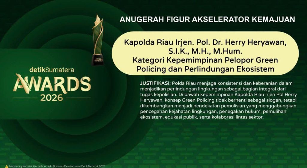 Kapolda Riau Raih Anugerah Green Policing 2026
