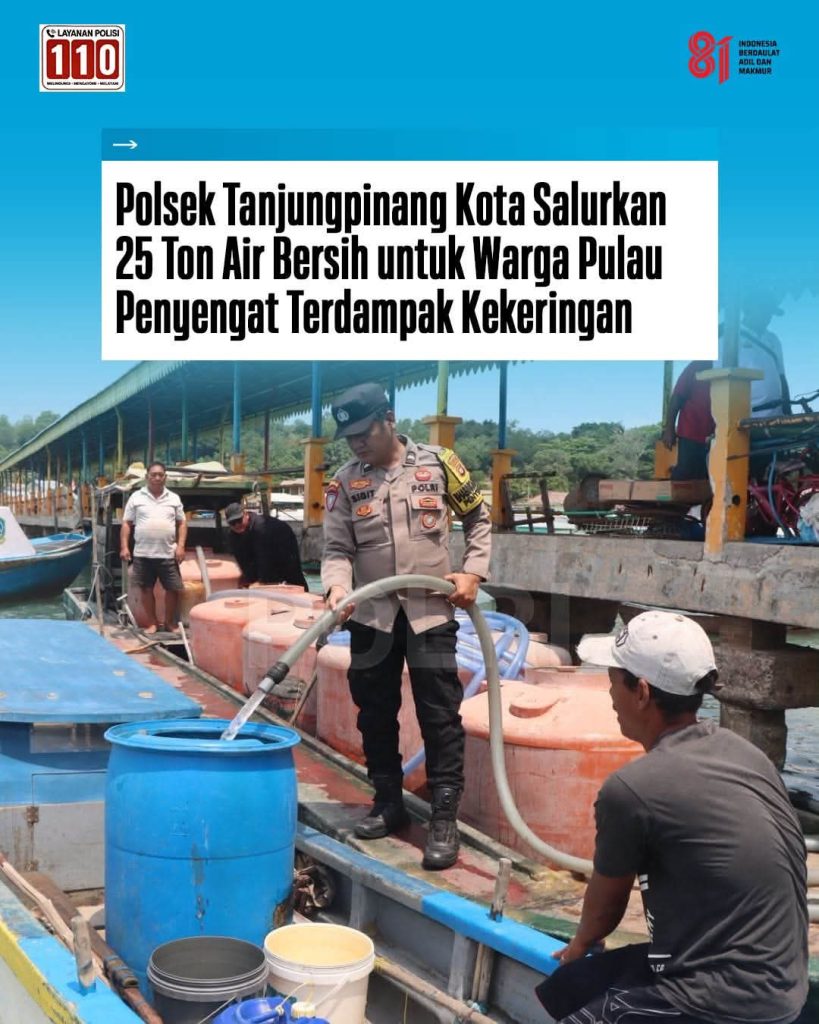 Bantuan Air Bersih Polri untuk Warga Pulau Penyengat