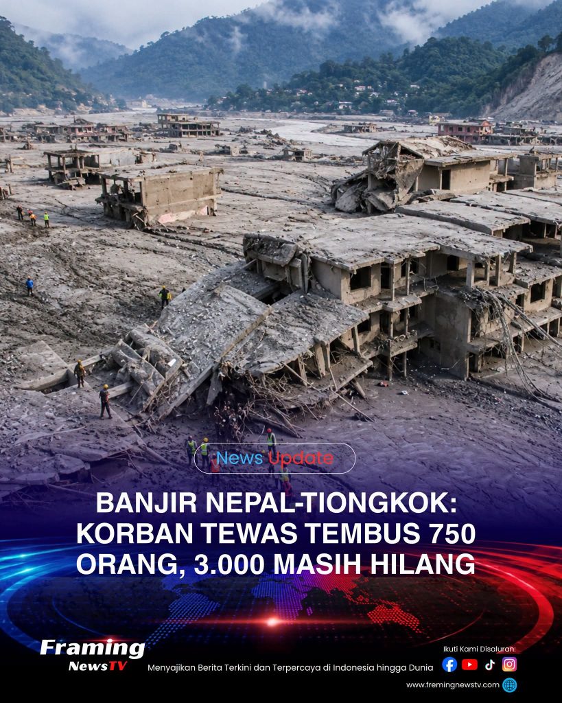 Banjir Nepal-Tiongkok: 750 Tewas, 3.000 Hilang