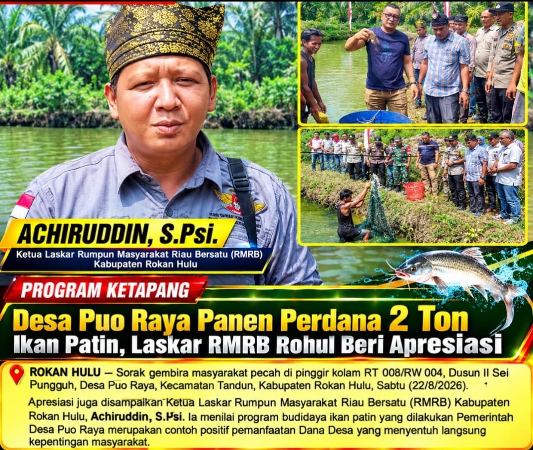 Panen Perdana 2 Ton Ikan Patin, Desa Puo Raya Buktikan Dana Desa Tepat Sasaran
