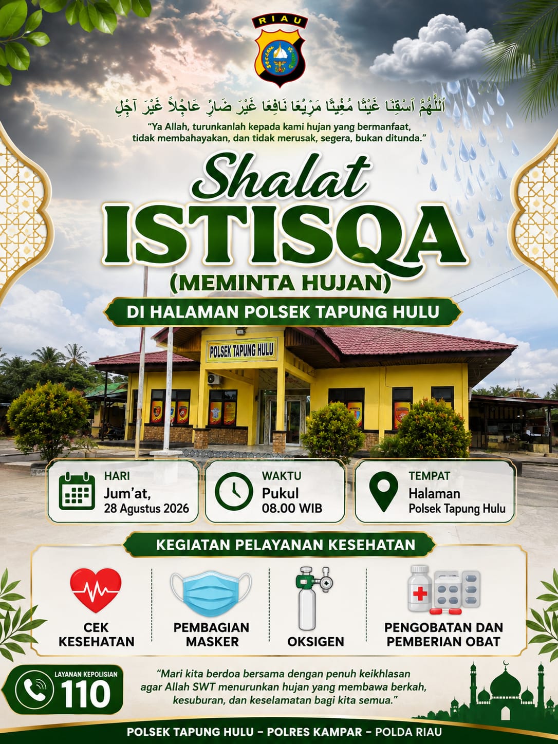 Shalat Istisqa & Pelayanan Kesehatan — Polsek Tapung Hulu