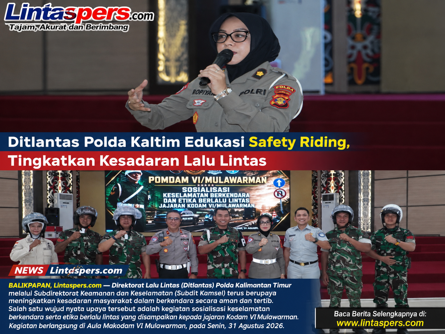 Ditlantas Polda Kaltim Edukasi Safety Riding, Tingkatkan Kesadaran Lalu Lintas