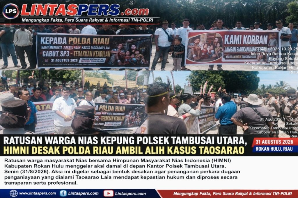 Ratusan Warga Nias Kepung Polsek Tambusai Utara, HIMNI Desak Polda Riau Ambil Alih Kasus Taosarao