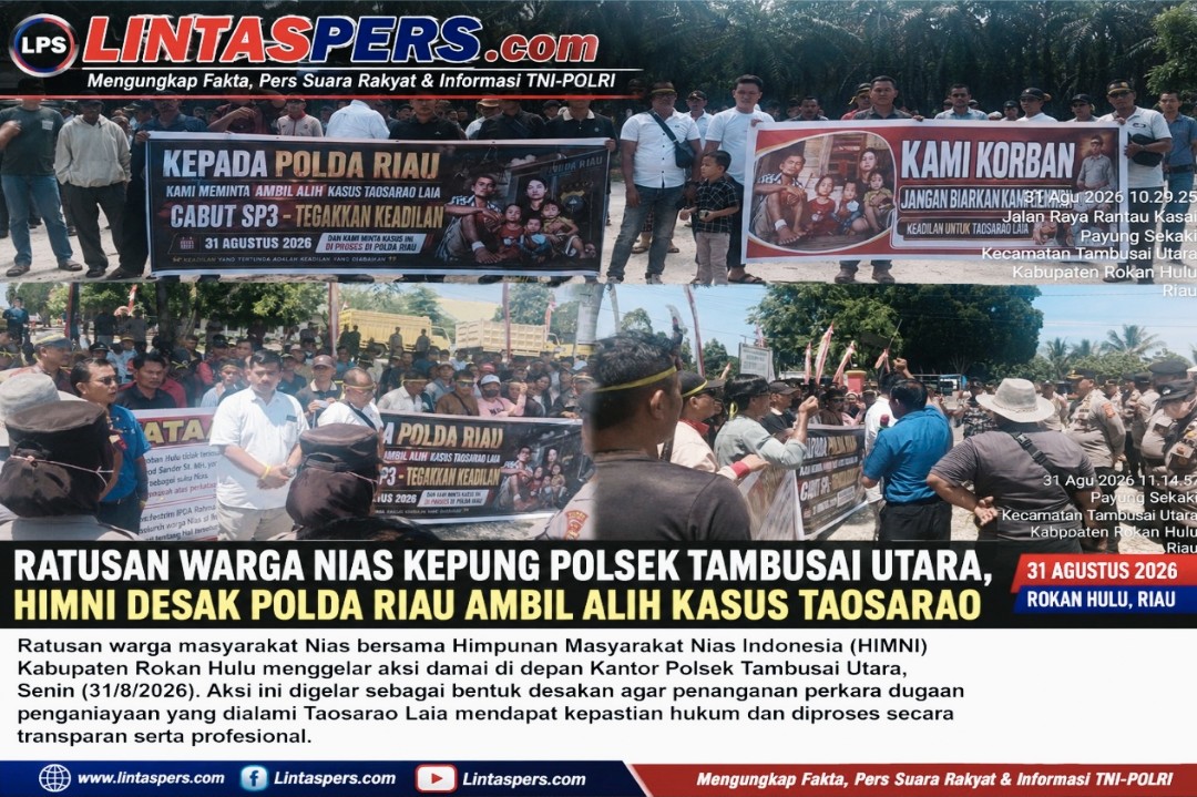 Ratusan Warga Nias Kepung Polsek Tambusai Utara, HIMNI Desak Polda Riau Ambil Alih Kasus Taosarao