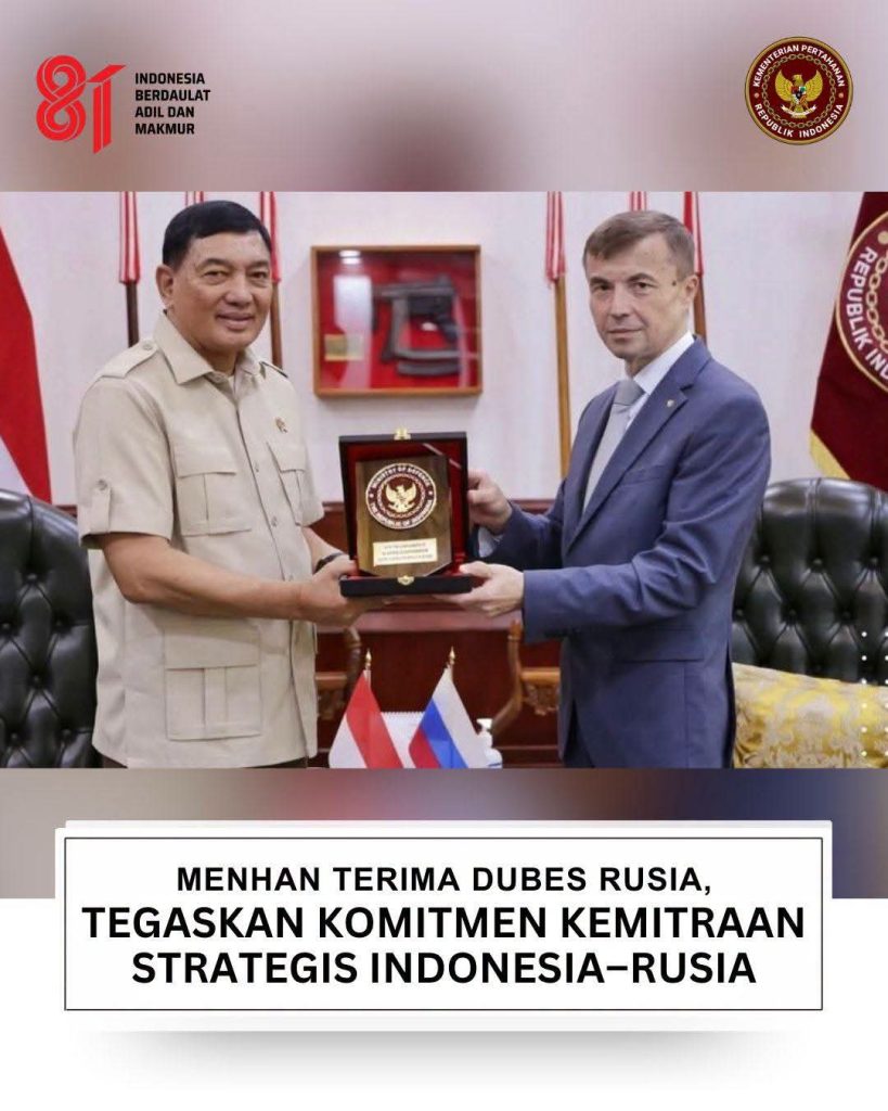 MENHAN SJAFRIE SJAMSOEDDIN TERIMA DUBES RUSIA, KEMITRAAN PERTAHANAN INDONESIA–RUSIA DIPERKUAT