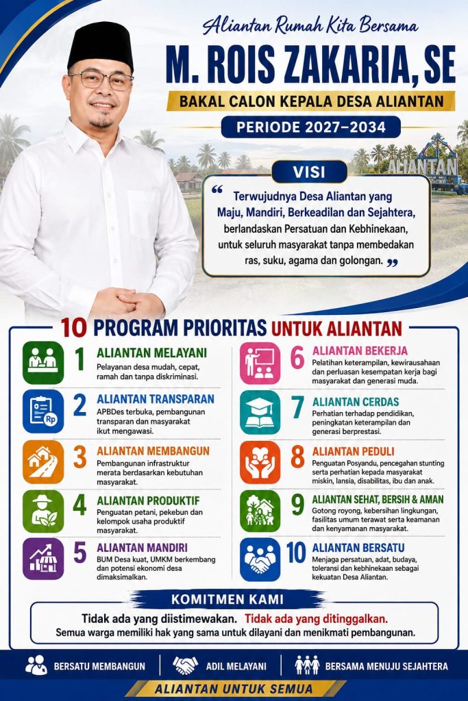 M. Rois Zakaria Siap Maju sebagai Bakal Calon Kades Aliantan, Usung 10 Program Prioritas