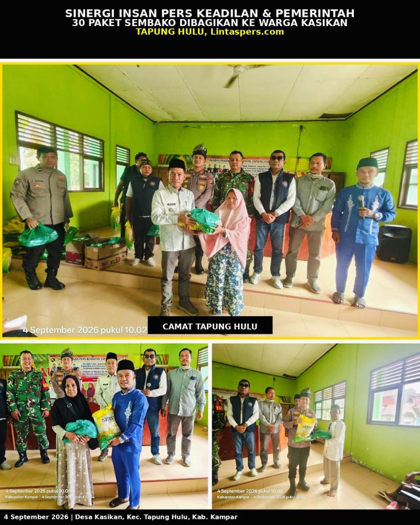 Lansia dan Kurang Mampu di Desa Kasikan Terima Bantuan Sembako dari Kolaborasi Bersama Insan Pers Keadilan Dengan Perusahaan.
