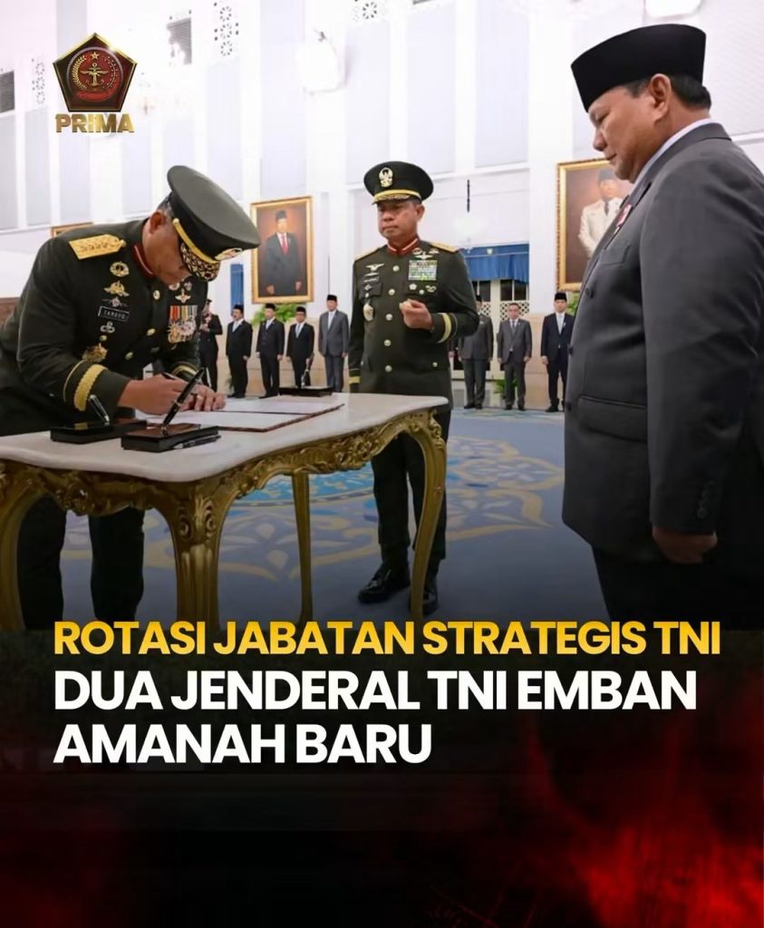 Penandatanganan Berita Acara Pelantikan Wakil Panglima TNI dan KSAD