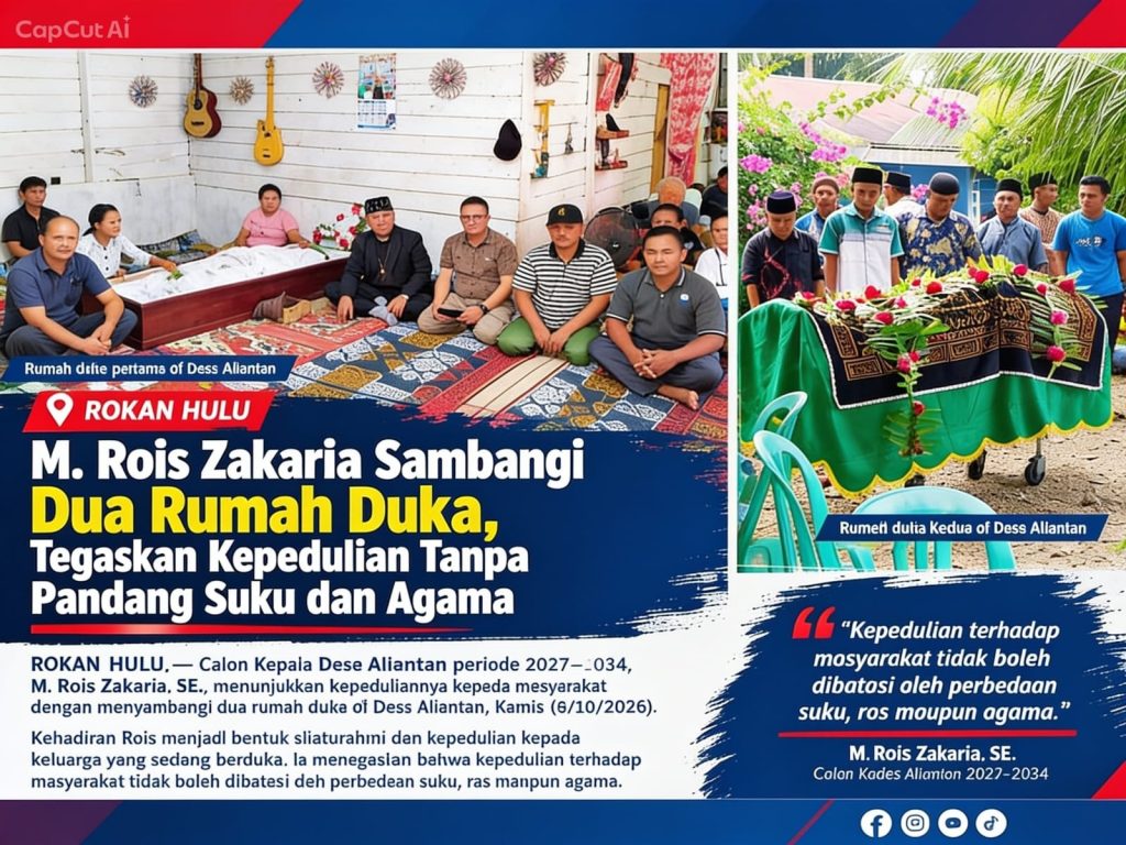 M. Rois Zakaria. Sambangi Dua Rumah Duka di Aliantan