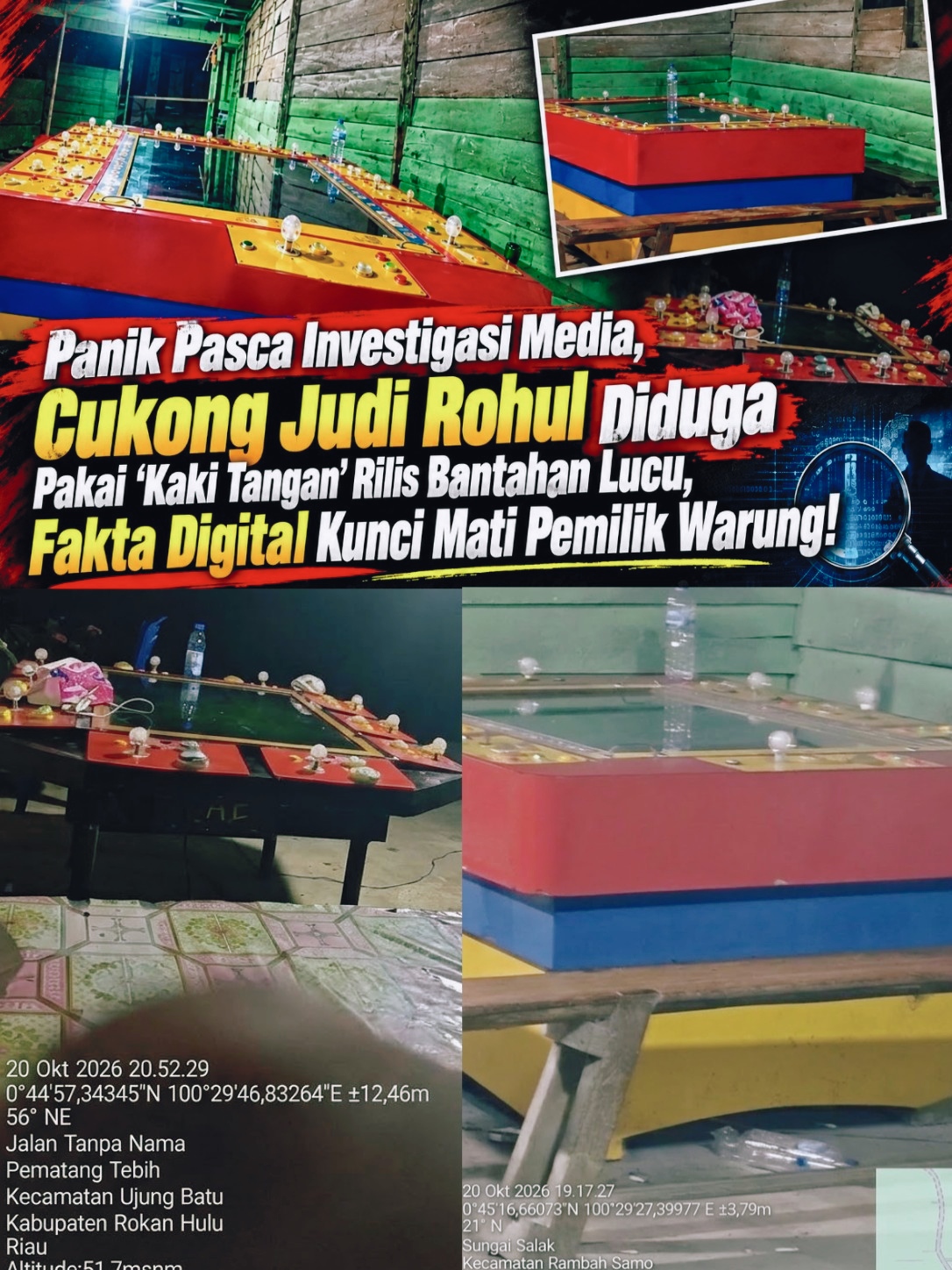 Cukong Judi Rohul Diduga Pakai Kaki Tangan Pasca Investigasi Media.
