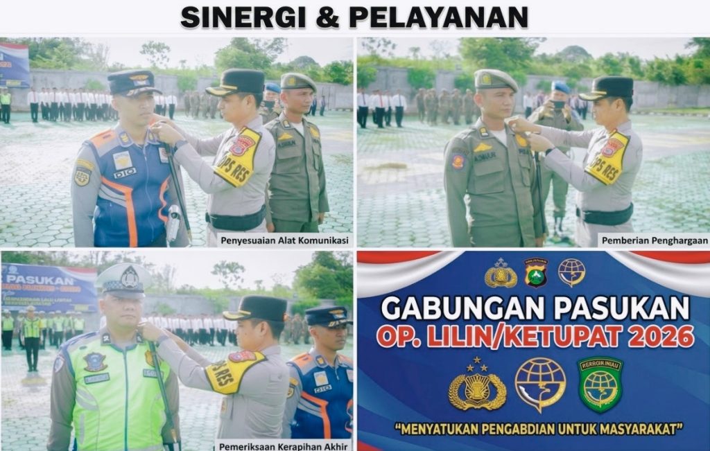 Kapolres Rokan Hulu AKBP Emil Eka Putra pimpin Apel Gelar Pasukan Operasi Patuh Lancang Kuning 2026 di halaman Mapolres Rohul, 26 Oktober 2026